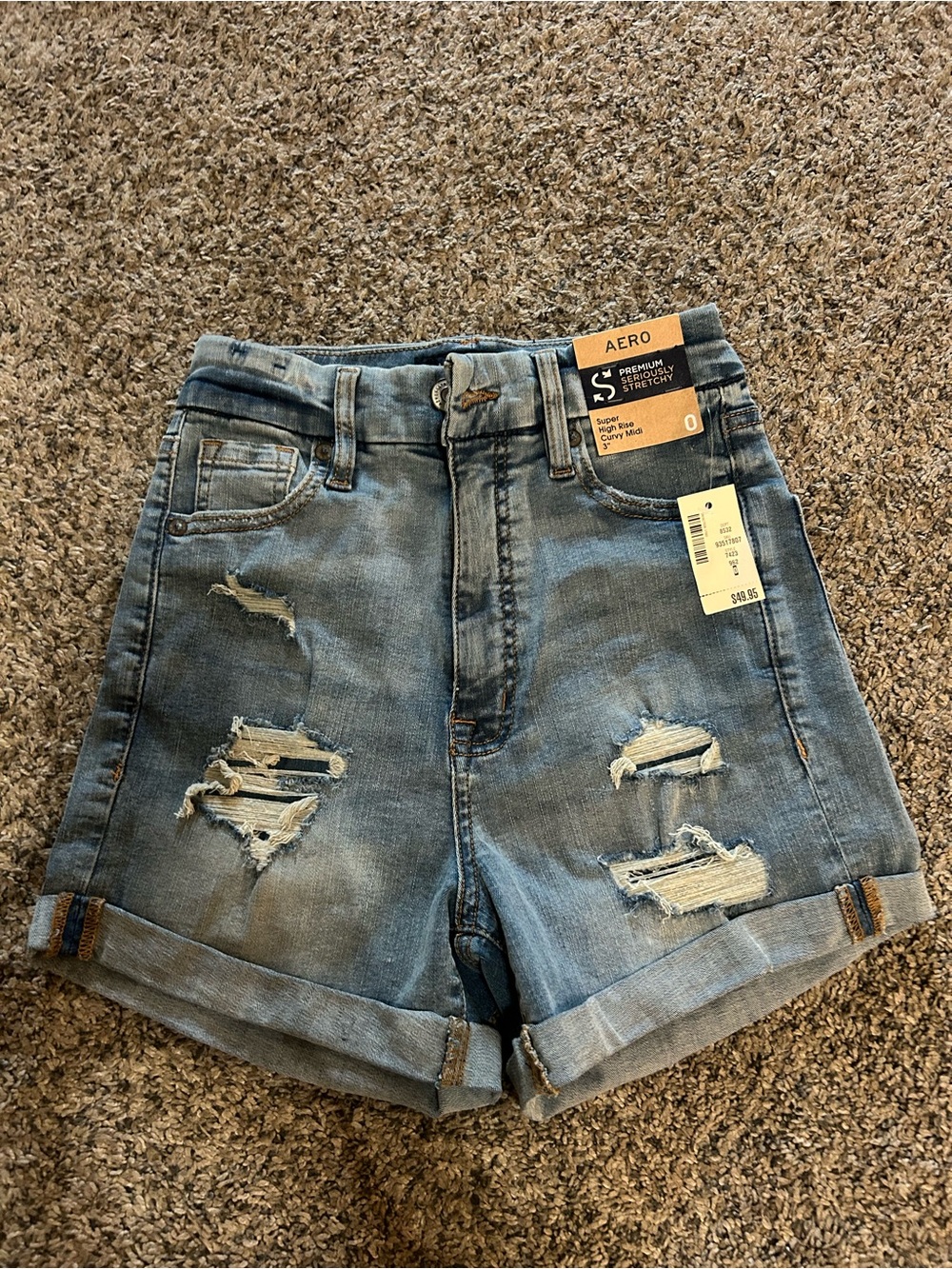 Aeropostale Super High-Rise Curvy Midi Jean Shorts | NWT | Size 0